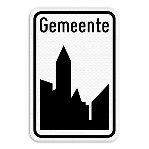 F1a - Inicio de zona urbana (señal vertical) señal de tráfico