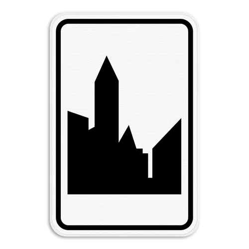 F1b - Inicio de zona urbana (señal vertical) señal de tráfico