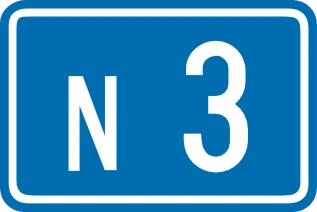 F23a - Número de una carretera nacional señal de tráfico
