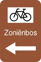 F34c2 - Señal de dirección (destinos turísticos para ciclistas, jinetes y peatones) señal de tráfico