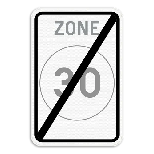 F4b - Fin de zona de 30 km/h señal de tráfico