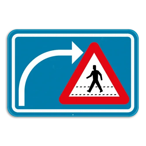 F50bis - Advertencia de ciclistas y/o peatones al girar señal de tráfico