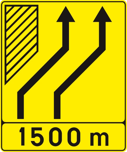 F81 - Desplazamiento de carril señal de tráfico