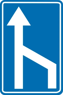 F97 - Reducción de carriles señal de tráfico