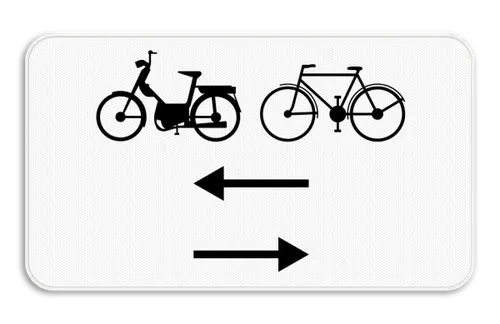 M10 - Bicyclists and mopeds coming from left and right road sign