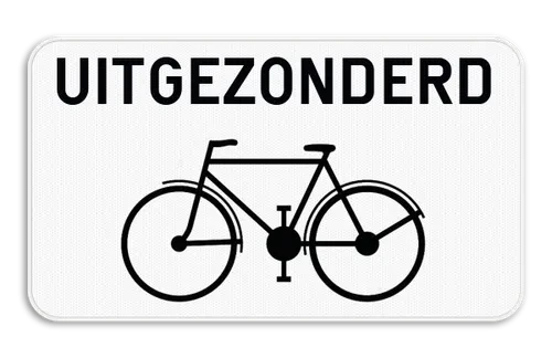 M2 - Except bicyclists road sign