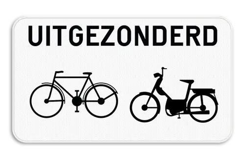 M3bis - Except bicyclists and mopeds road sign