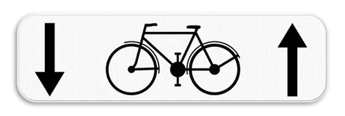 M4 - Except bicyclists road sign
