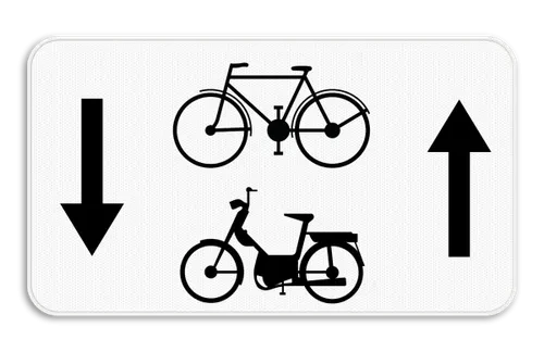 M5bis - Except bicyclists and mopeds road sign