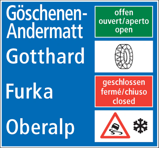 4.76 - Vorausinformation über Straßenzustand und Anforderungen bestimmter Ziele Verkehrsschild