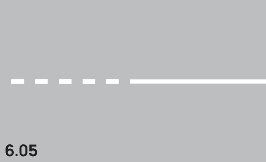 6.05 - Vorschriftzeichen (weiß, eng unterbrochen) Verkehrsschild