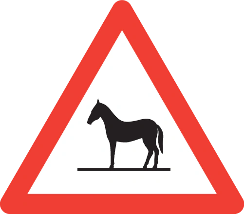 1.25-2 - Animales en la carretera (variante 2) señal de tráfico