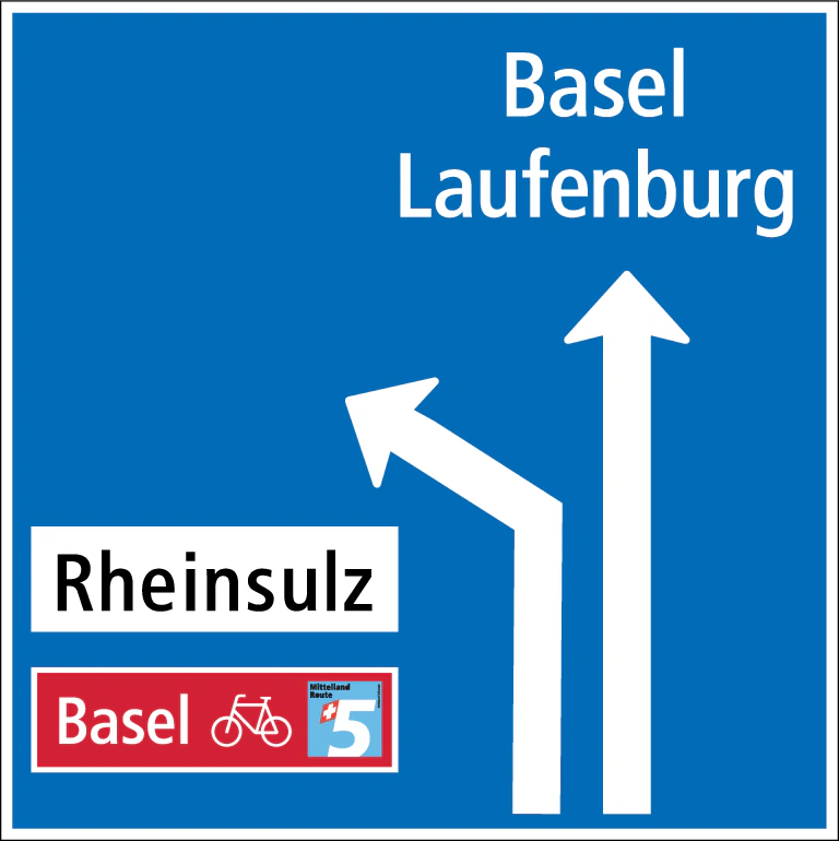4.38-1 - Ankündigung von Abzweigung auf Hauptstraße mit zwei Fahrspuren (Variante 1) Verkehrsschild
