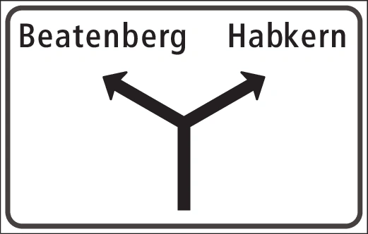4.37 - Ankündigung von Abzweigungen auf Nebenstraßen Verkehrsschild