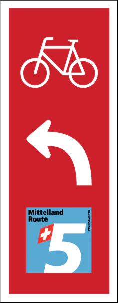 4.51.2 - Ankündigung einer Abbiegung für eine bestimmte Art (hier: fahrzeugähnliches Transportmittel) Verkehrsschild