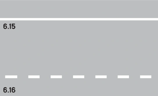 6.15-6.16 - Randstreifen (weiss, unterbrochen) Verkehrsschild