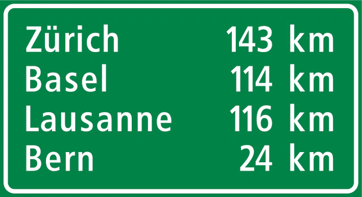 4.65 - Entfernungsanzeiger Verkehrsschild