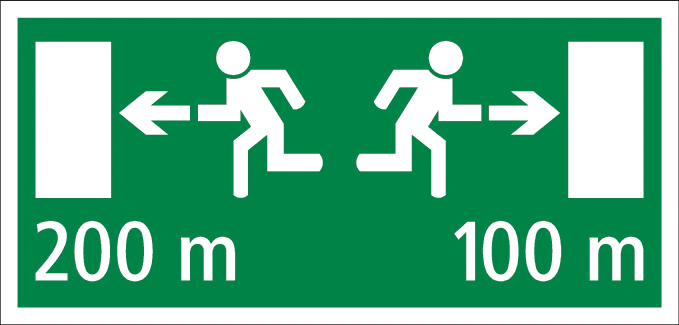 4.94 - Entfernungen zu Notausgängen Verkehrsschild