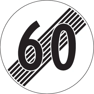 2.53 - Ende des Tempolimits Verkehrsschild