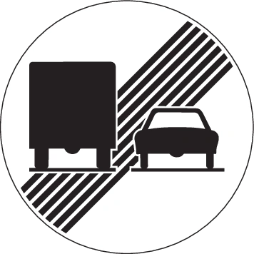 2.56 - Ende des Überholverbots für Lastkraftwagen Verkehrsschild