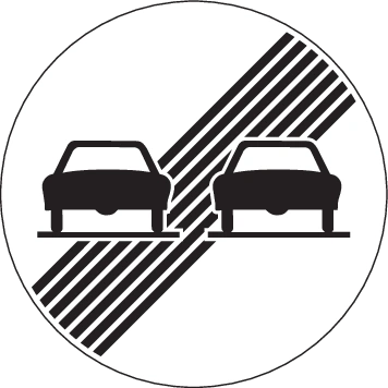 2.55 - Ende des Überholverbots Verkehrsschild