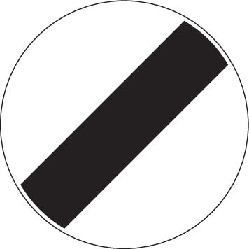 2.58 - Ende vorheriger Beschränkung(en) Verkehrsschild