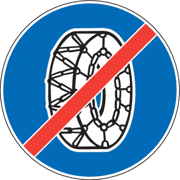 2.57 - Ende der Schneekettenpflicht Verkehrsschild