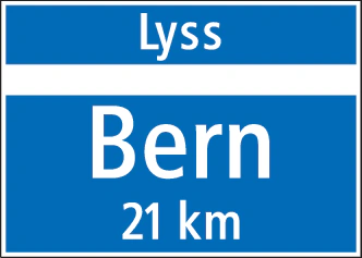 4.28 - Ortsende auf Hauptstrasse Verkehrsschild