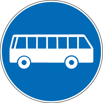 2.64 - Sonderfahrstreifen für Busse/öffentliche Verkehrsmittel Verkehrsschild