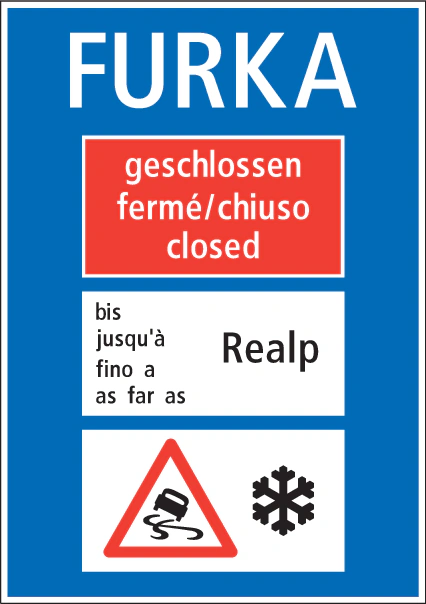 4.75 - Informationen zum Straßenzustand von Pässen und Skigebieten Verkehrsschild