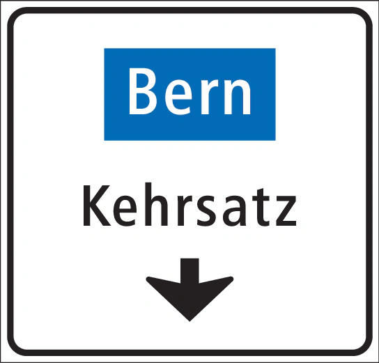 4.42 - Fahrbahnführung auf untergeordneter Straße Verkehrsschild