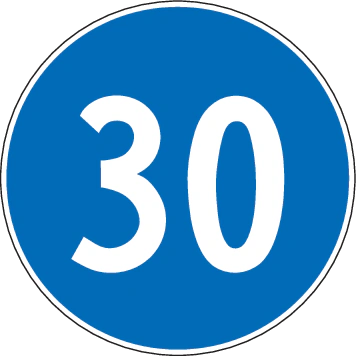 2.31 - Mindestgeschwindigkeit Verkehrsschild