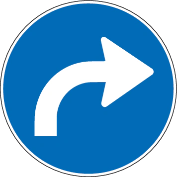 2.37 - Rechts abbiegen (Autobahn: Fahrbahnwechsel nach rechts) Verkehrsschild
