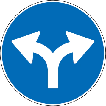 2.39 - Links- oder Rechtsabbiegegebot Verkehrsschild