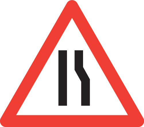 1.08 - Fahrbahnverengung rechts Verkehrsschild