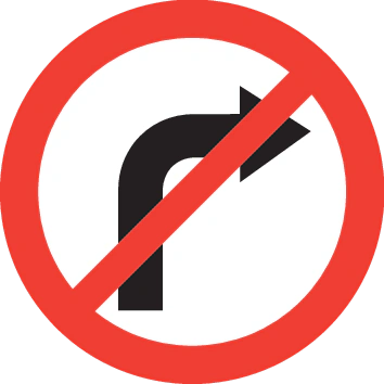 2.42 - Keine Rechtsabbiegung Verkehrsschild
