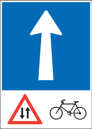 4.08.1 - Einbahnstraße mit Gegenverkehr für Radfahrer Verkehrsschild