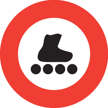 2.15.3 - Prohibición de cualquier medio de transporte similar a un vehículo (como patines, patinetes, monopatines, etc.) señal de tráfico