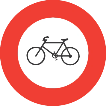 2.05 - Prohibición de bicicletas y ciclomotores señal de tráfico