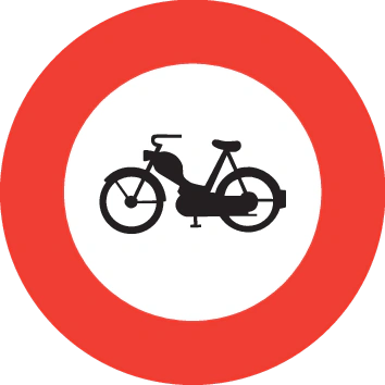 2.06 - Prohibición de ciclomotores señal de tráfico