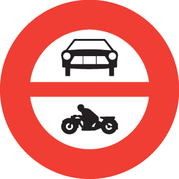 2.13 - Prohibición de vehículos a motor y motocicletas señal de tráfico