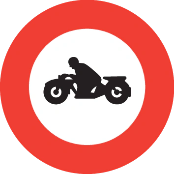 2.04 - Prohibición de motocicletas señal de tráfico