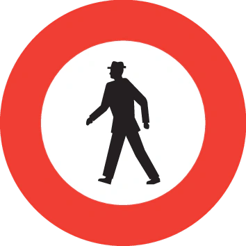 2.15 - Prohibición de peatones señal de tráfico