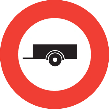 2.09 - Prohibición de remolques (de cualquier tipo, excepto agrícolas) señal de tráfico