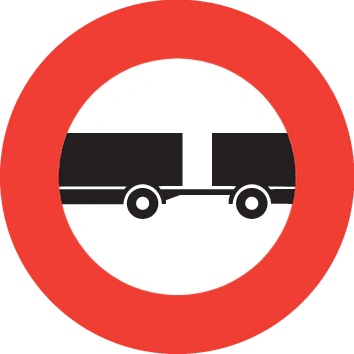 2.09.1 - Prohibición de remolques con excepción de remolques de lanza y de eje central señal de tráfico