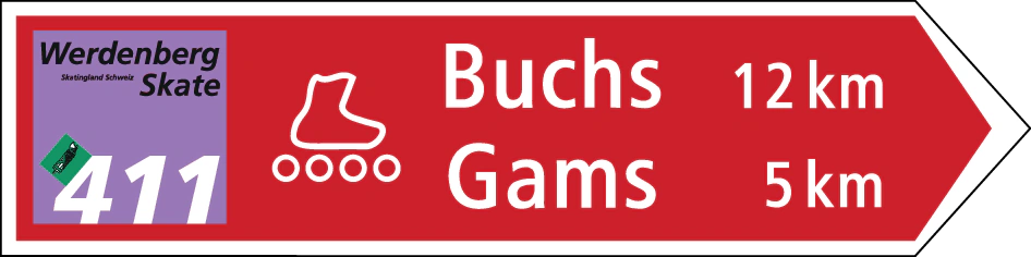 4.50.4 - Empfohlener Weg für fahrzeugähnliche Fortbewegungsmittel, wie Rollschuhe, Roller, Skateboards usw. Verkehrsschild