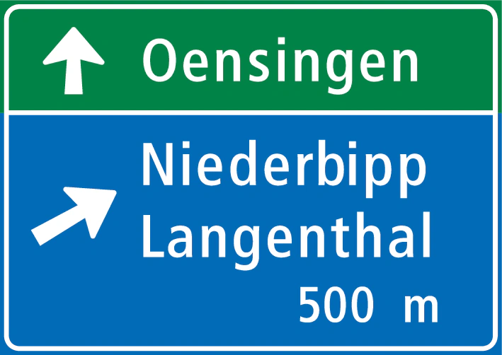 4.61 - Zweite Ankündigung der nächsten Ausfahrt Verkehrsschild