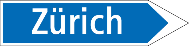 4.32 - Wegweiser zu Ziel über Hauptroute Verkehrsschild