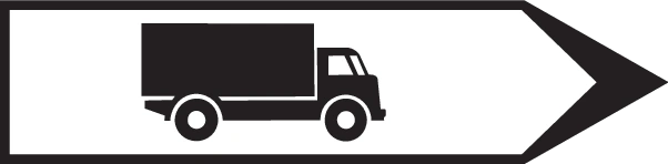 4.45 - Wegweiser für bestimmte Fahrzeugarten (hier: Lastwagen) Verkehrsschild