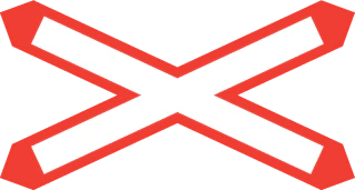 3.22 - Cruce de vía única (variante Suiza) señal de tráfico